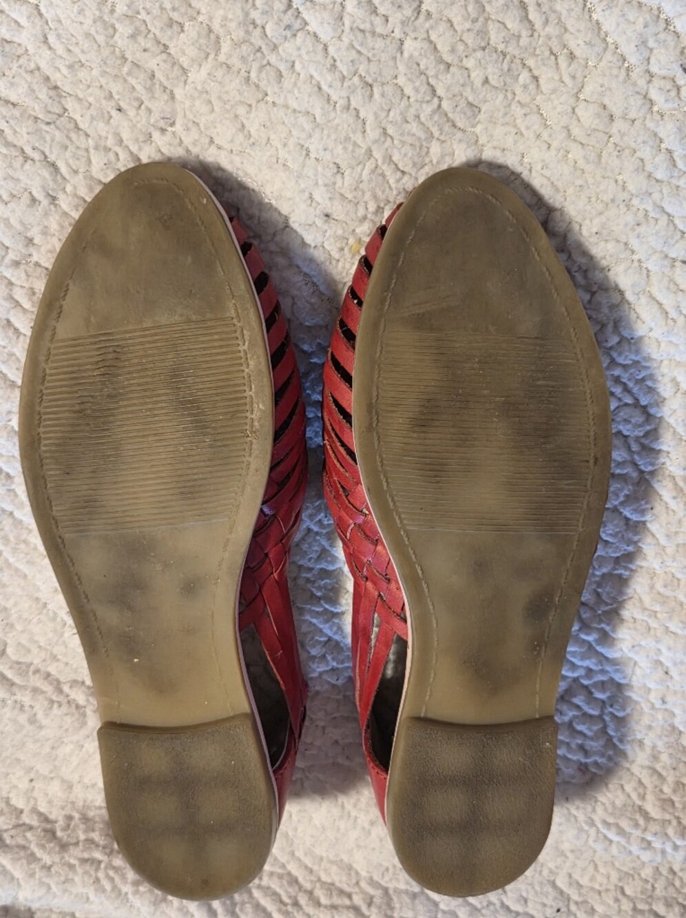 Women's Red Woven Leather Huaraches, Sizes 8 and 9 - Picture 9 of 13